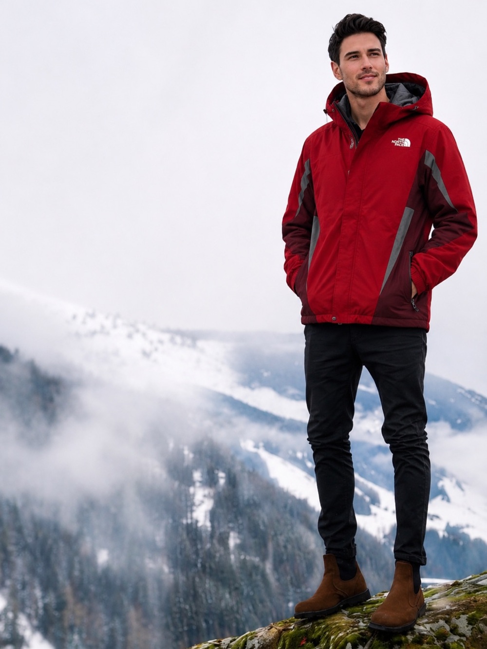 THE NORTH FACE BROGODA INSULATED HOODED JACKET LONG SLEEVE COAT ALL WEATHER